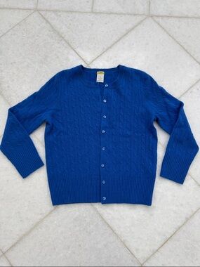 J. Crew Royal Blue Cable-Knit Cardigan, XS
